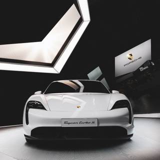 Taycan white iPhone wallpaper