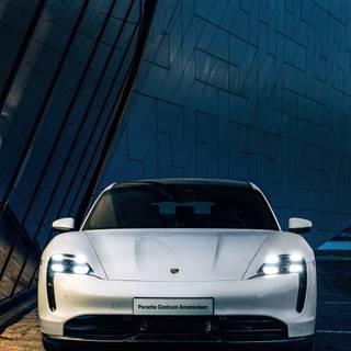 Taycan white iPhone wallpaper