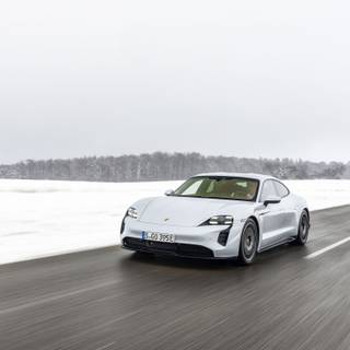 Taycan white iPhone wallpaper