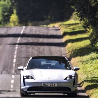 Taycan white iPhone wallpaper