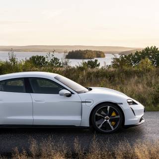 Taycan white iPhone wallpaper