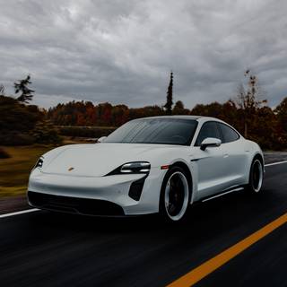 Taycan white iPhone wallpaper