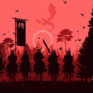 Red samurai 4k wallpaper