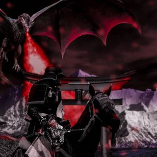 Red samurai 4k wallpaper