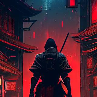 Red samurai 4k wallpaper