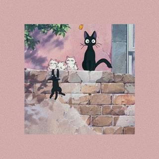 Pink Ghibli iPhone wallpaper
