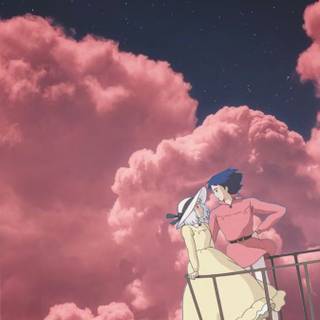 Pink Ghibli iPhone wallpaper