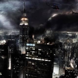 Burning city desktop wallpaper