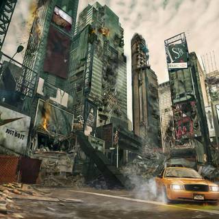 Burning city desktop wallpaper