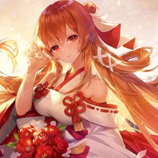 Anime girl orange wallpaper