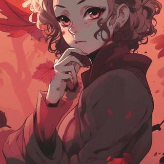 Anime girl orange wallpaper