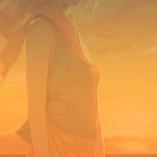 Anime girl orange wallpaper