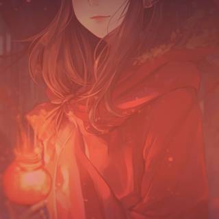 Anime girl orange wallpaper