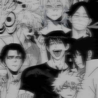 Black and white anime aesthetic wallpaper