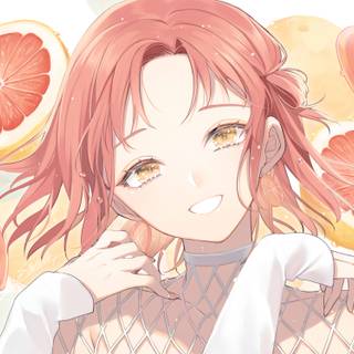 Anime girl orange wallpaper