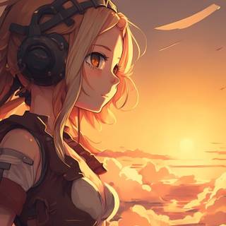 Anime girl orange wallpaper