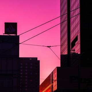 Pink city phone wallpaper