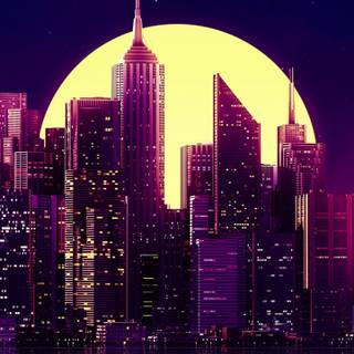 Pink city phone wallpaper