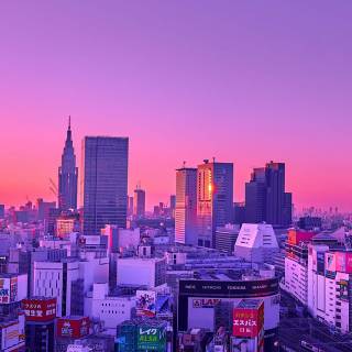 Pink city phone wallpaper