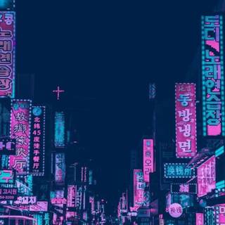 Pink city phone wallpaper