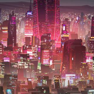 Pink city phone wallpaper