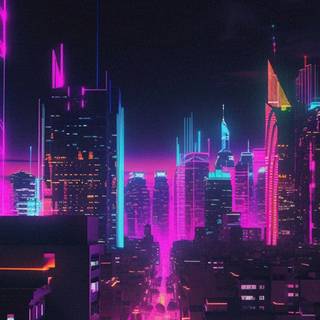 Pink city phone wallpaper