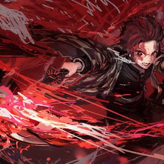Tanjiro red wallpaper