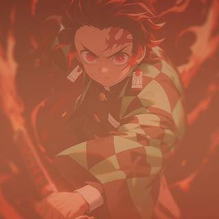 Tanjiro red wallpaper