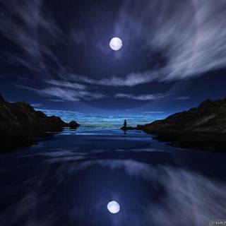 Night summer moon wallpaper