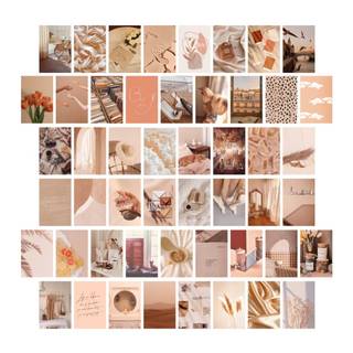Summer beige collage wallpaper