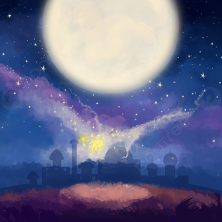 Night summer moon wallpaper