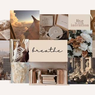 Summer beige collage wallpaper