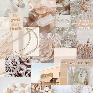 Summer beige collage wallpaper