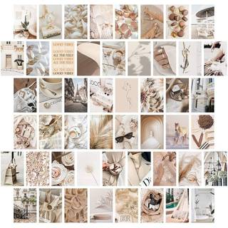 Summer beige collage wallpaper