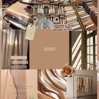 Summer beige collage wallpaper