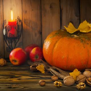 Autumn candle desktop wallpaper
