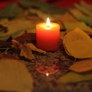 Autumn candle desktop wallpaper