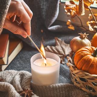 Autumn candle desktop wallpaper