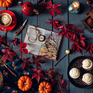 Autumn candle desktop wallpaper