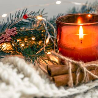 Autumn candle desktop wallpaper