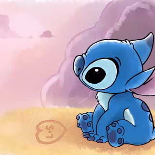 Cute baby Stitch wallpaper
