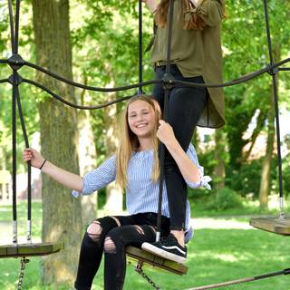 Two girls hanging out wallpaper