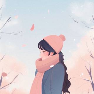 Winter garden wallpaper