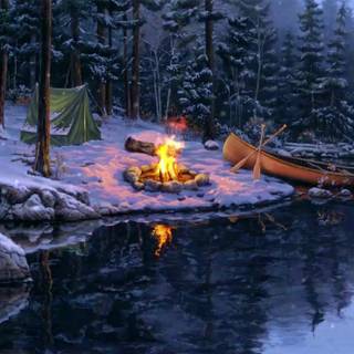 Winter camp wallpaper