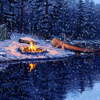 Winter camp wallpaper