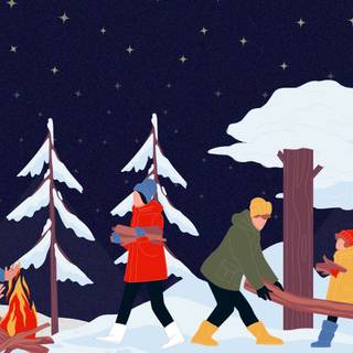 Winter camp wallpaper