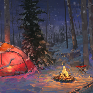 Winter camp wallpaper