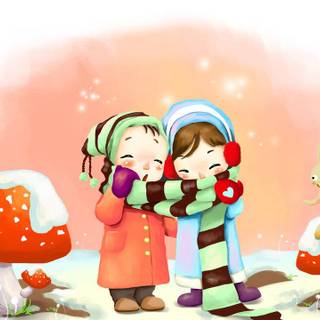 Winter kids wallpaper