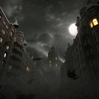 PC autumn dark wallpaper