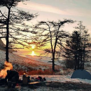 Winter camp wallpaper